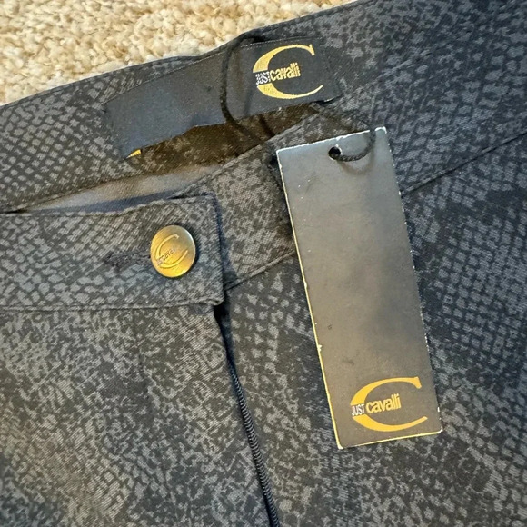 Just Cavalli Black Snake Print Straight Leg Pants - Picture 4 of 7